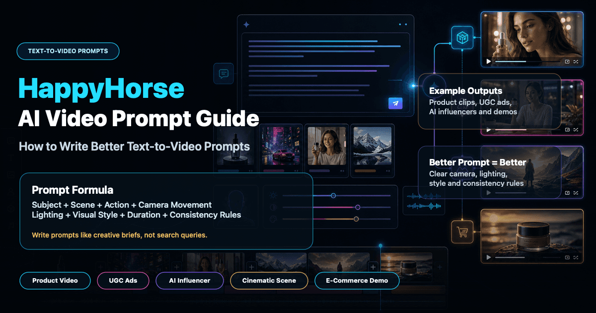 HappyHorse AI 영상 프롬프트 가이드: 더 좋은 텍스트 영상 변환 프롬프트 작성법