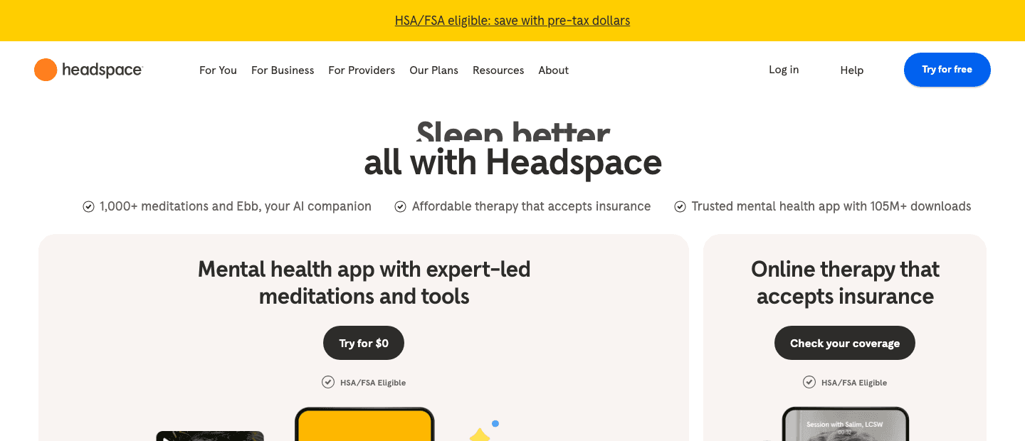 Headspace meditation and mental health app