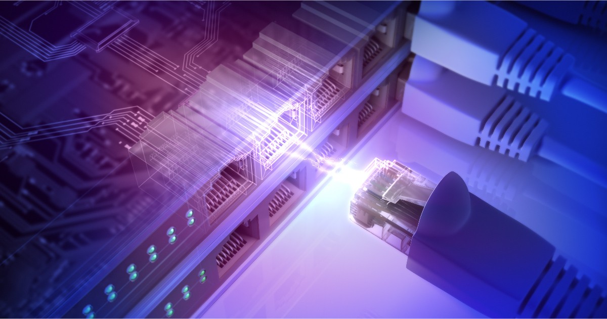 A futuristic landscape with glowing structures, purple and blue lighting, and a sense of depth and mystery.