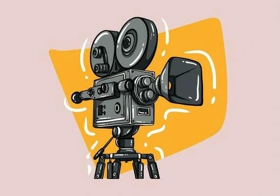 Illustration of a professional videography camera representing videography services in Dubai and across the UAE.