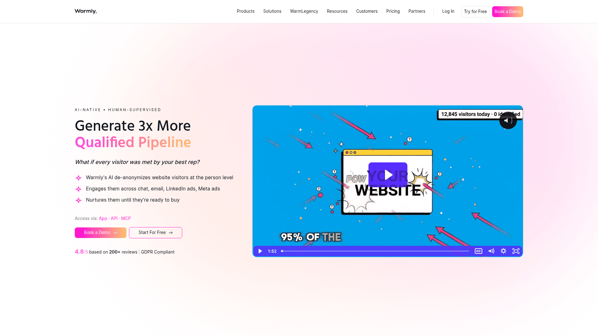 Screenshot of https://warmly.ai