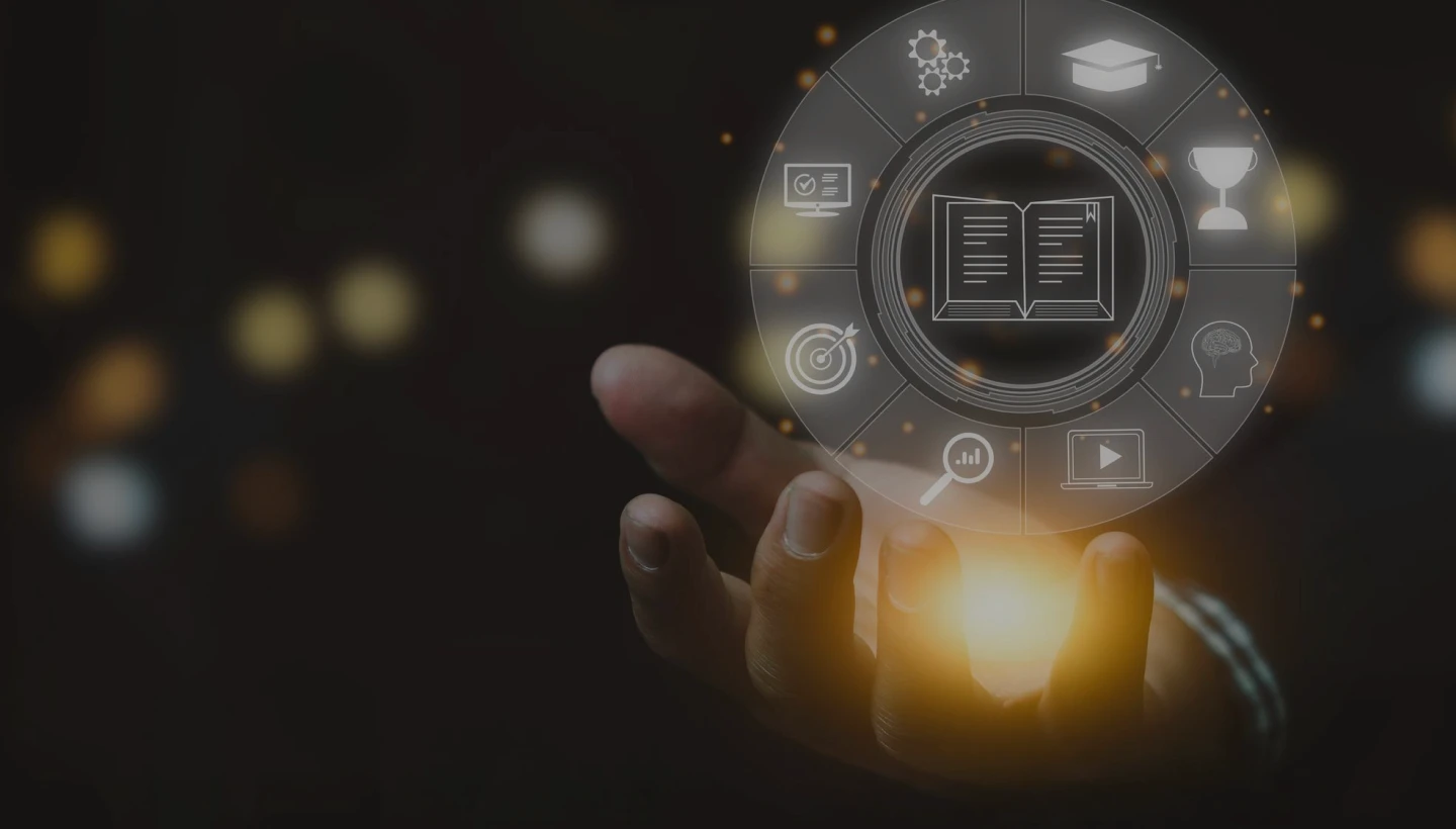 The image illustrates a learning management system for OBBW training and skill development.