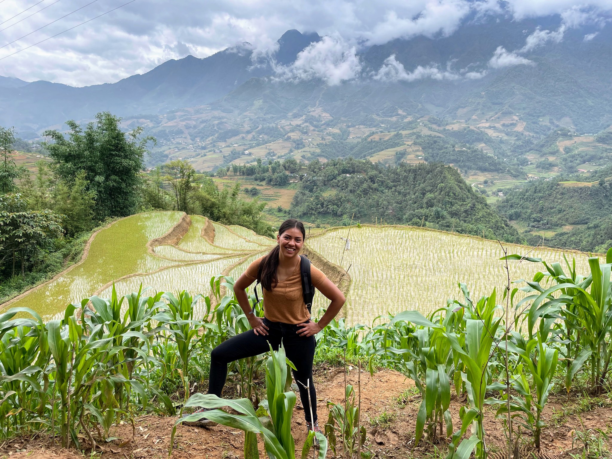 Joelle climbing on the rock