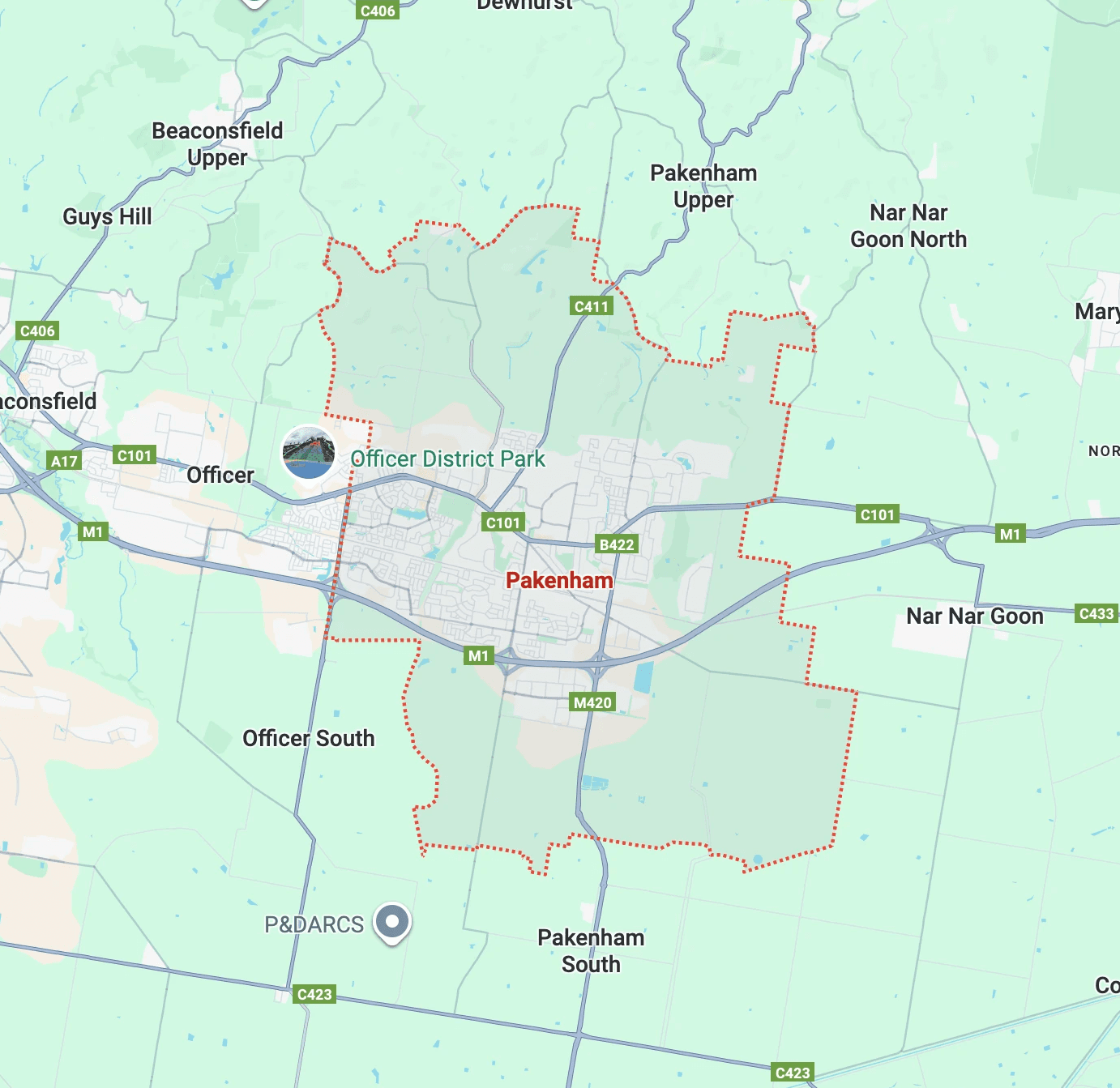 Map of Pakenham