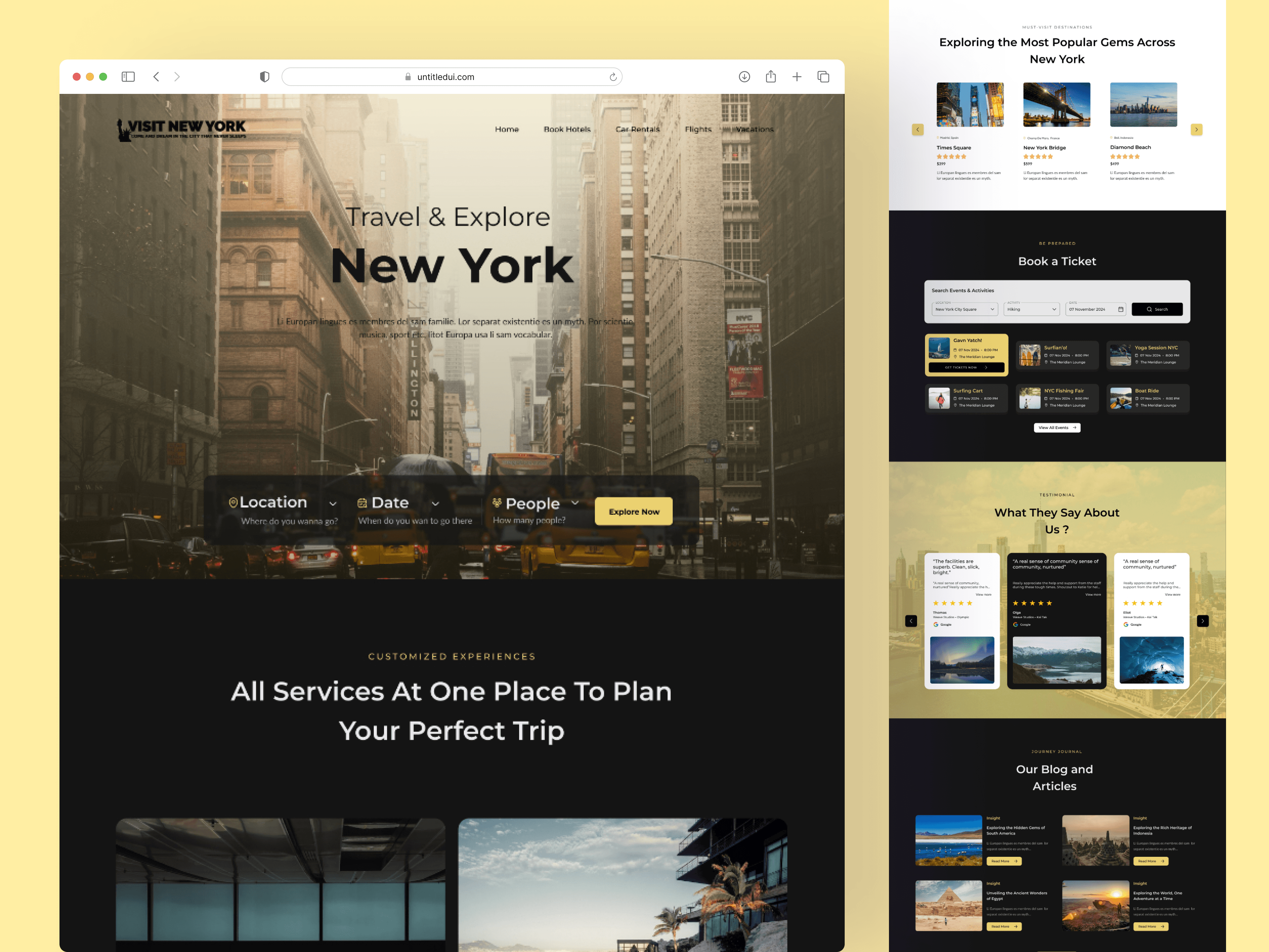 Visit new york website design