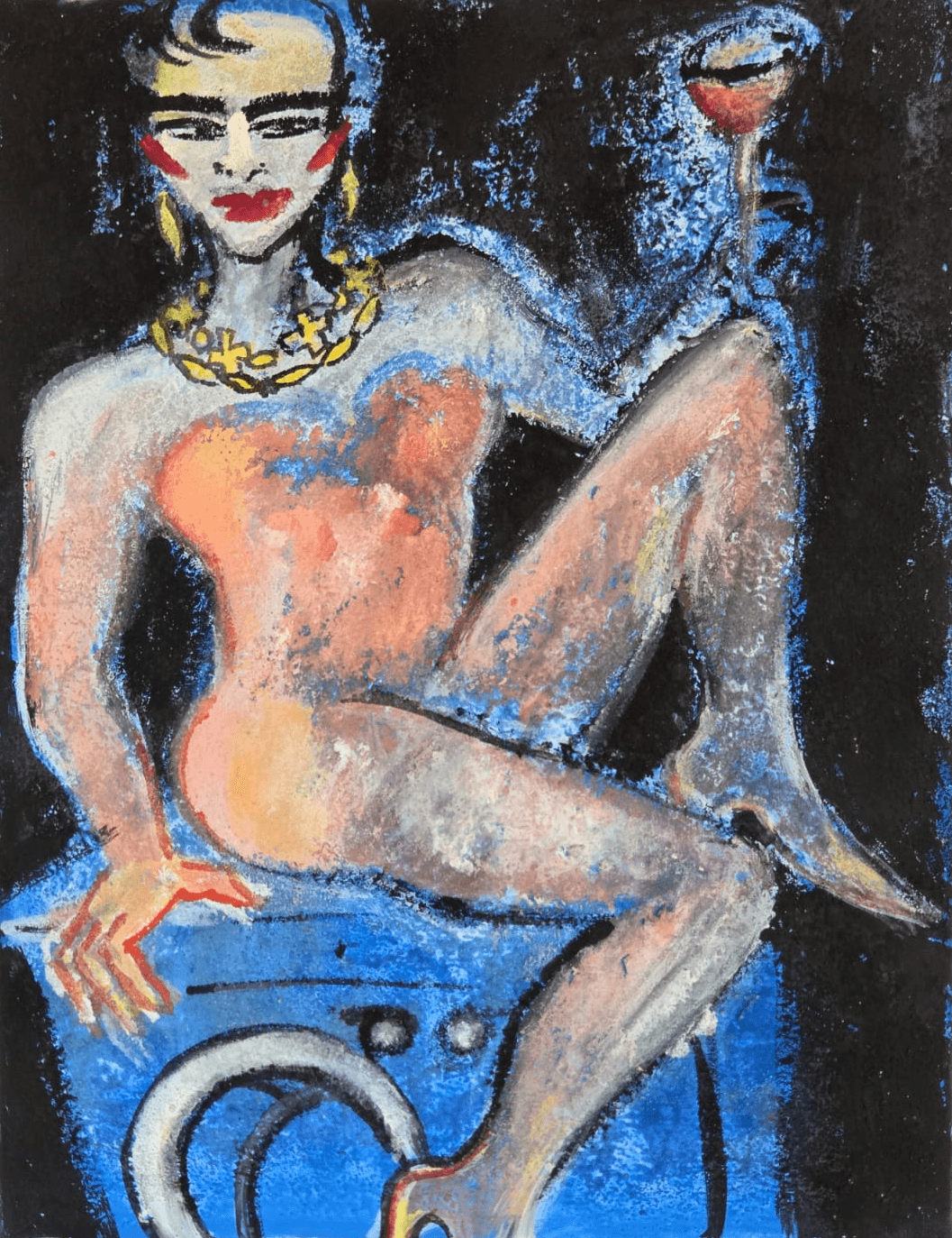 Elvira with Wineglass