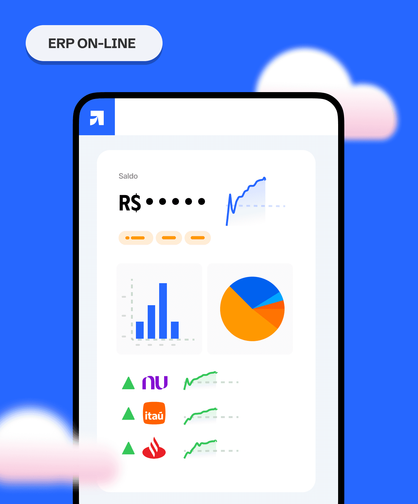 a picture of a yellow background with a blue and orange design