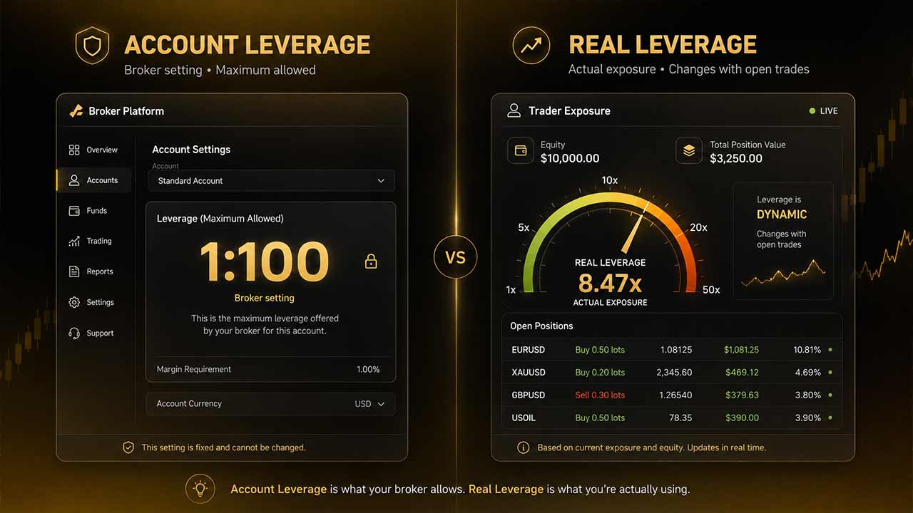 Account Leverage vs Real Leverage