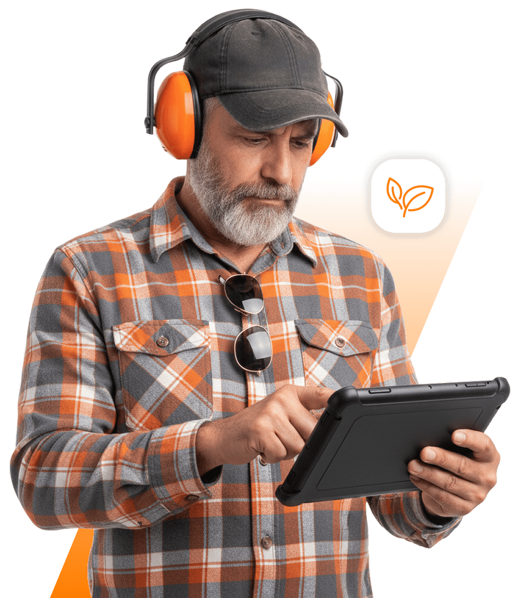 Homem de boné utilizando um tablet