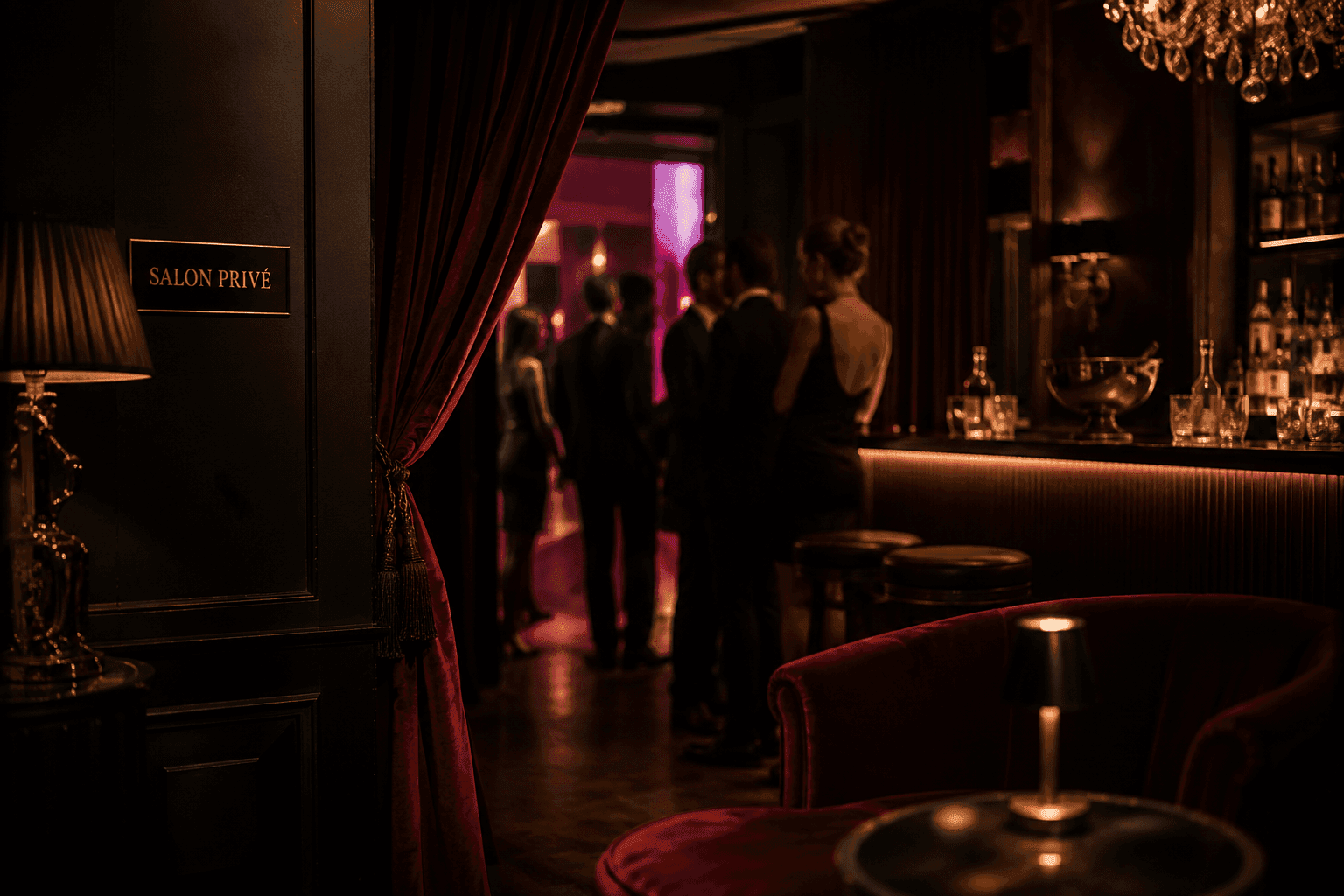 Salon feutré d’un club privé
