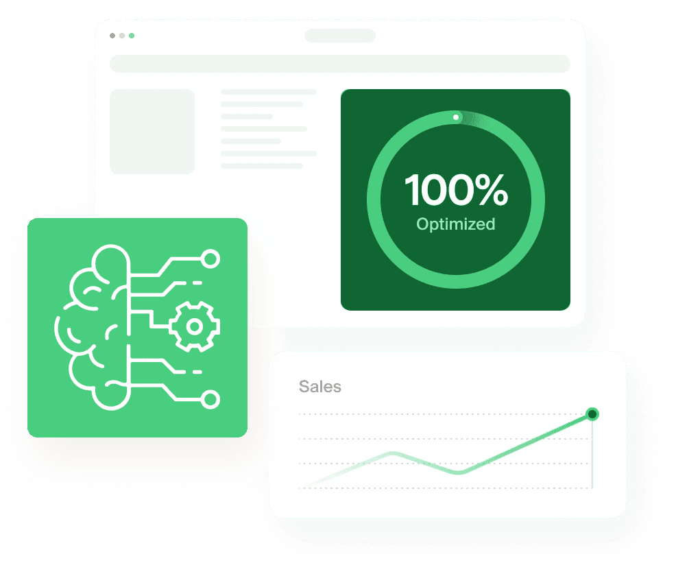 Infographic illustrating 100% sales attribution and full flexibility for optimizations in all our placed media