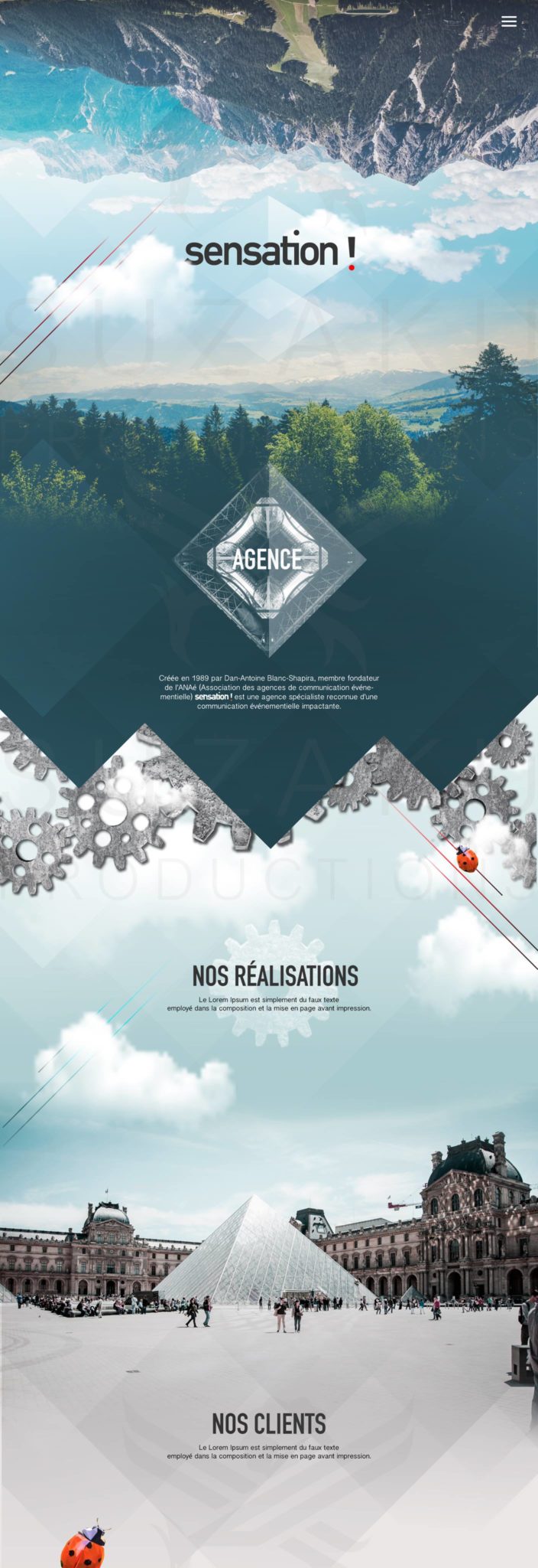 Sensation website draft by Suzaku Productions