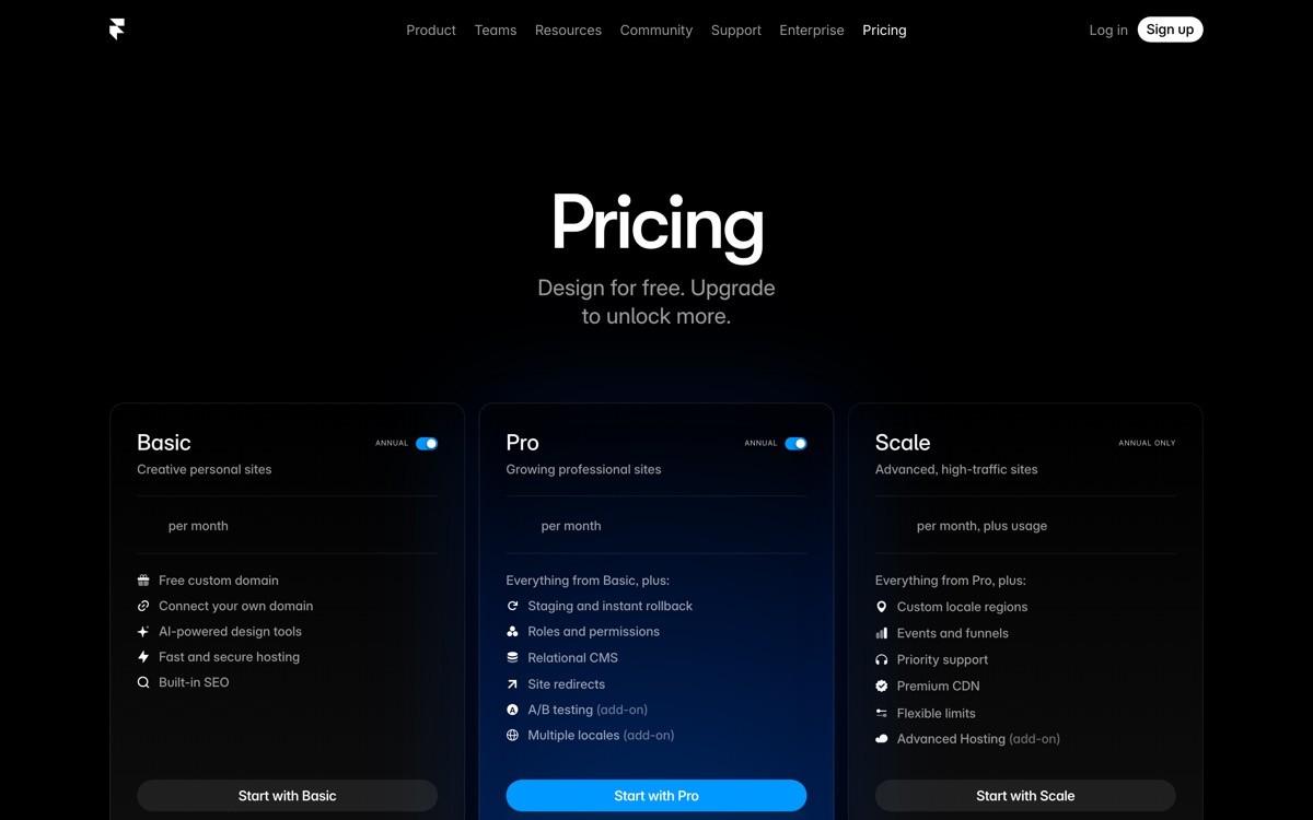 Best SaaS Pricing Page Examples with Framer