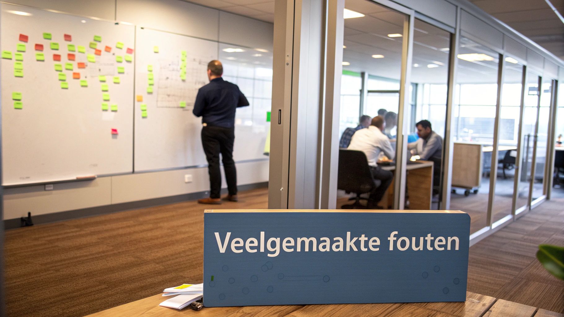 Een afbeelding die een gefragmenteerd pad met obstakels toont, wat de veelgemaakte fouten in de klantreis symboliseert.