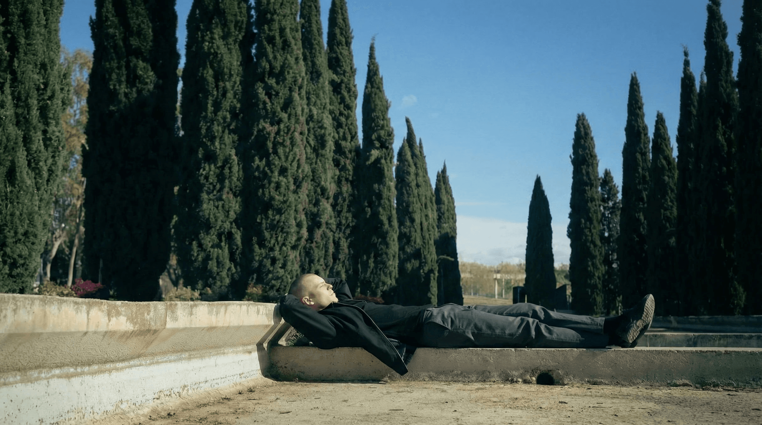 man laying in the sun