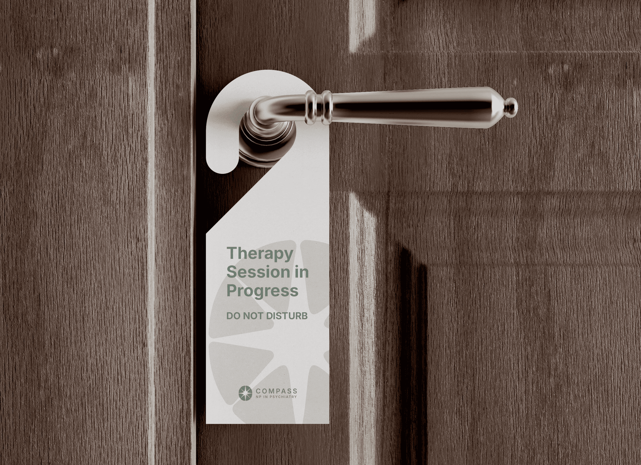 Compass NP in Psychiatry - Brand Design Golf Foil Logo Mark Mockup