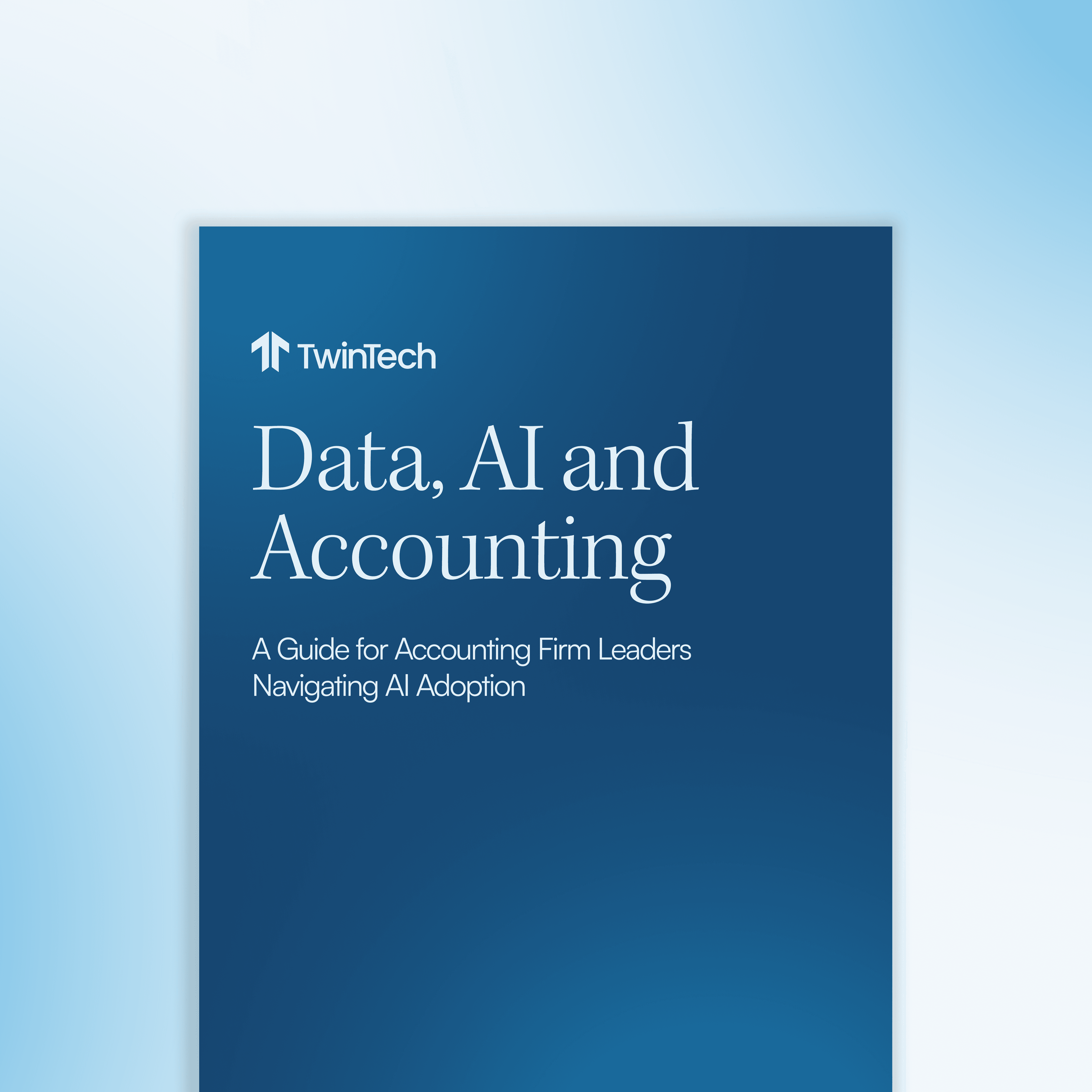 Stack of TwinTech e-book pages showcasing the AI strategy guide and executive summary.