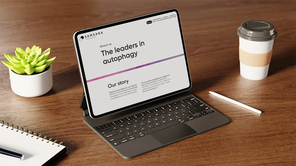 Samsara website open on tablet