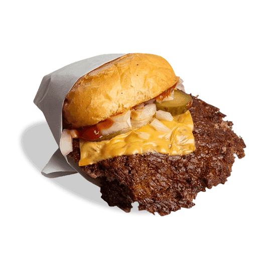 Cheeseburger bei Sissy’s Bielefeld – Smashburger mit Beef‑Patty, Käse, Gurke, Zwiebel, Ketchup und Senf im Potato‑Bun.
