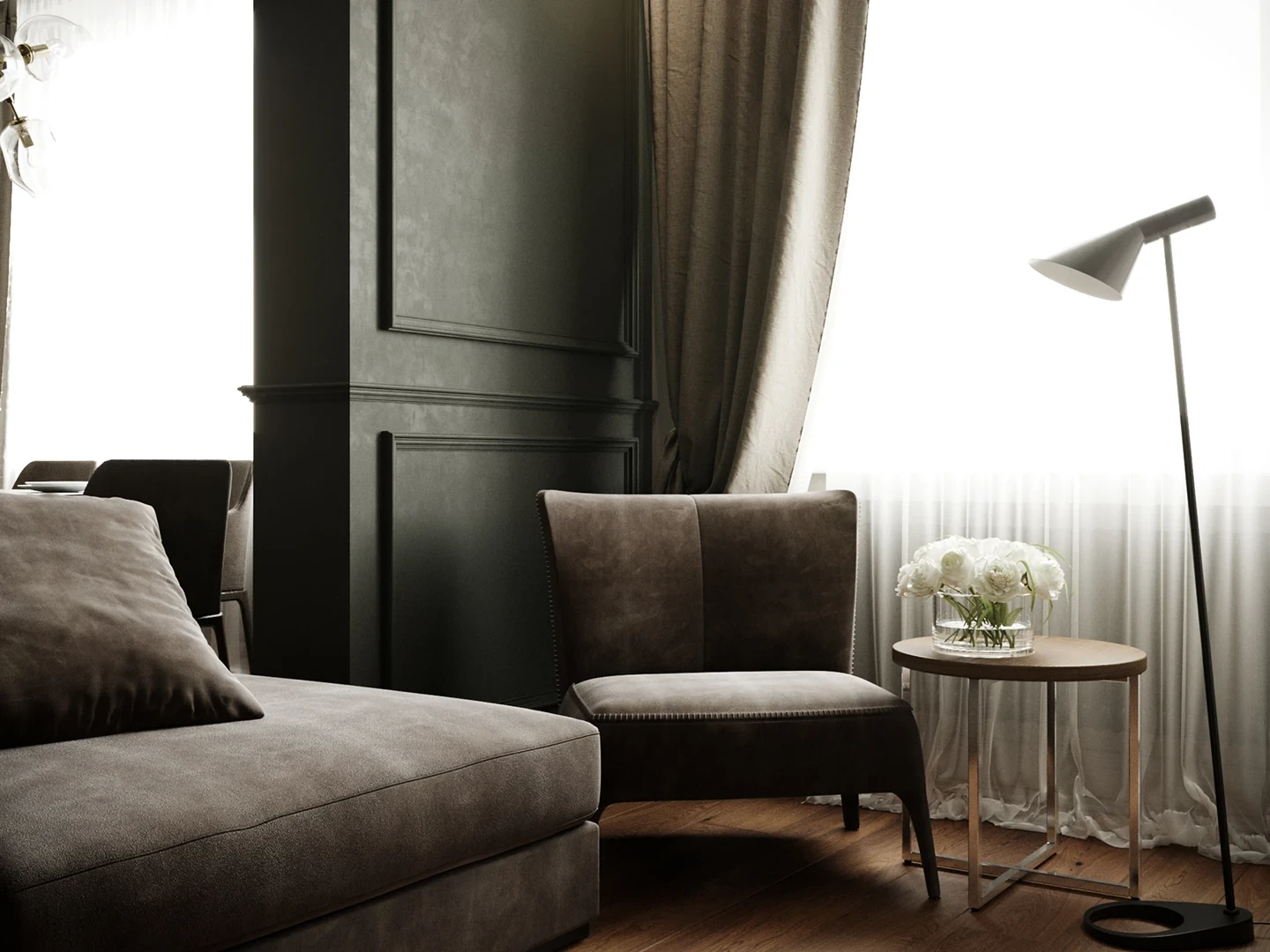 Salle de bains — douche à l’italienne avec niche en pierre.