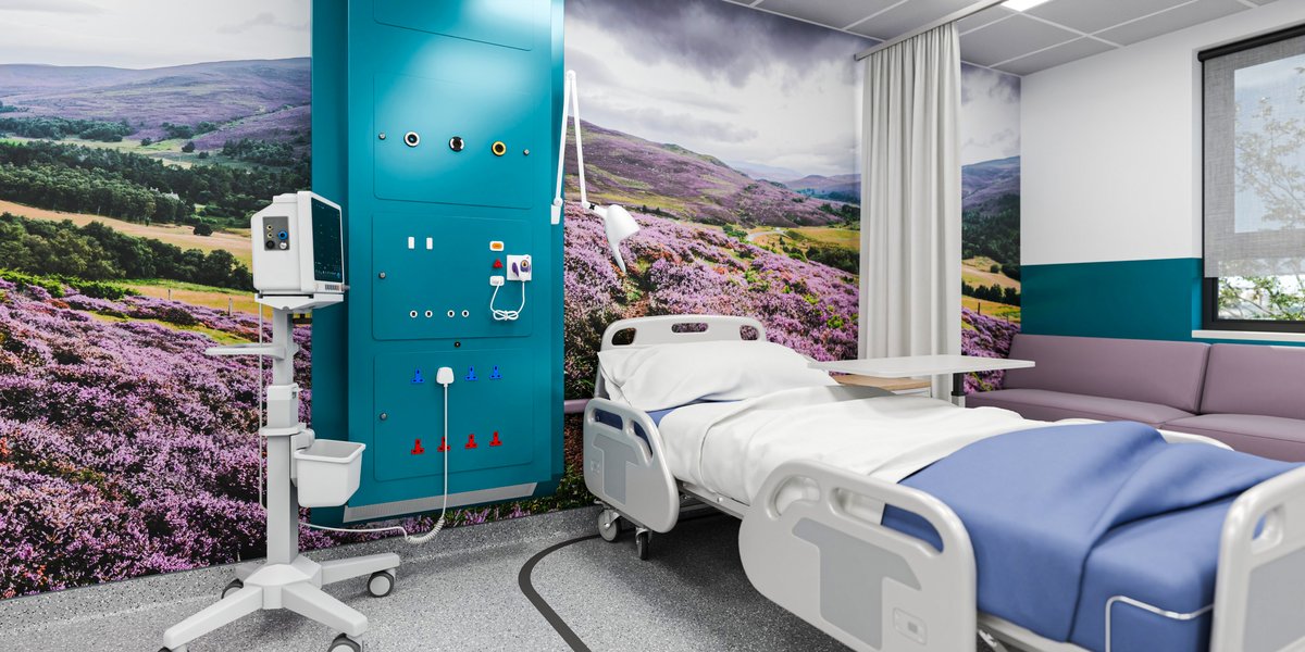 Hygipod MSU bed head trunking with gallery wall cladding