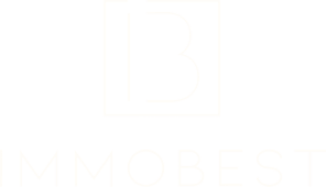 IMMOBEST logo with stylized 'IB' initials on a dark green background.