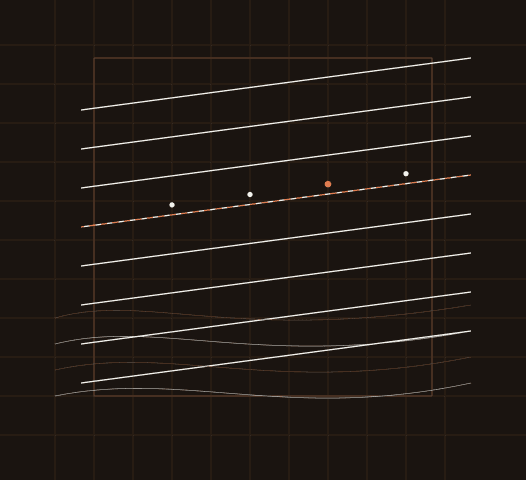 Abstract drone flight path visualization showing parallel scan lines across a field, representing high-resolution aerial mapping for soil health surveys.