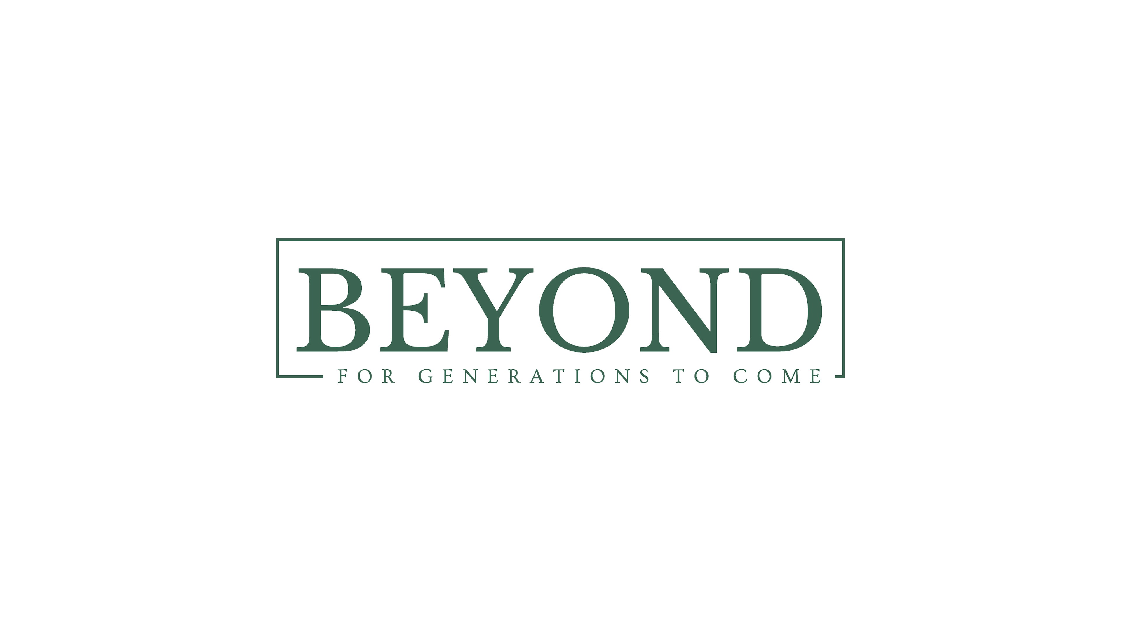 Logo for Grace Church’s “Beyond” campaign. The word “Beyond” appears in large text, with the tagline “For generations to come” written underneath.