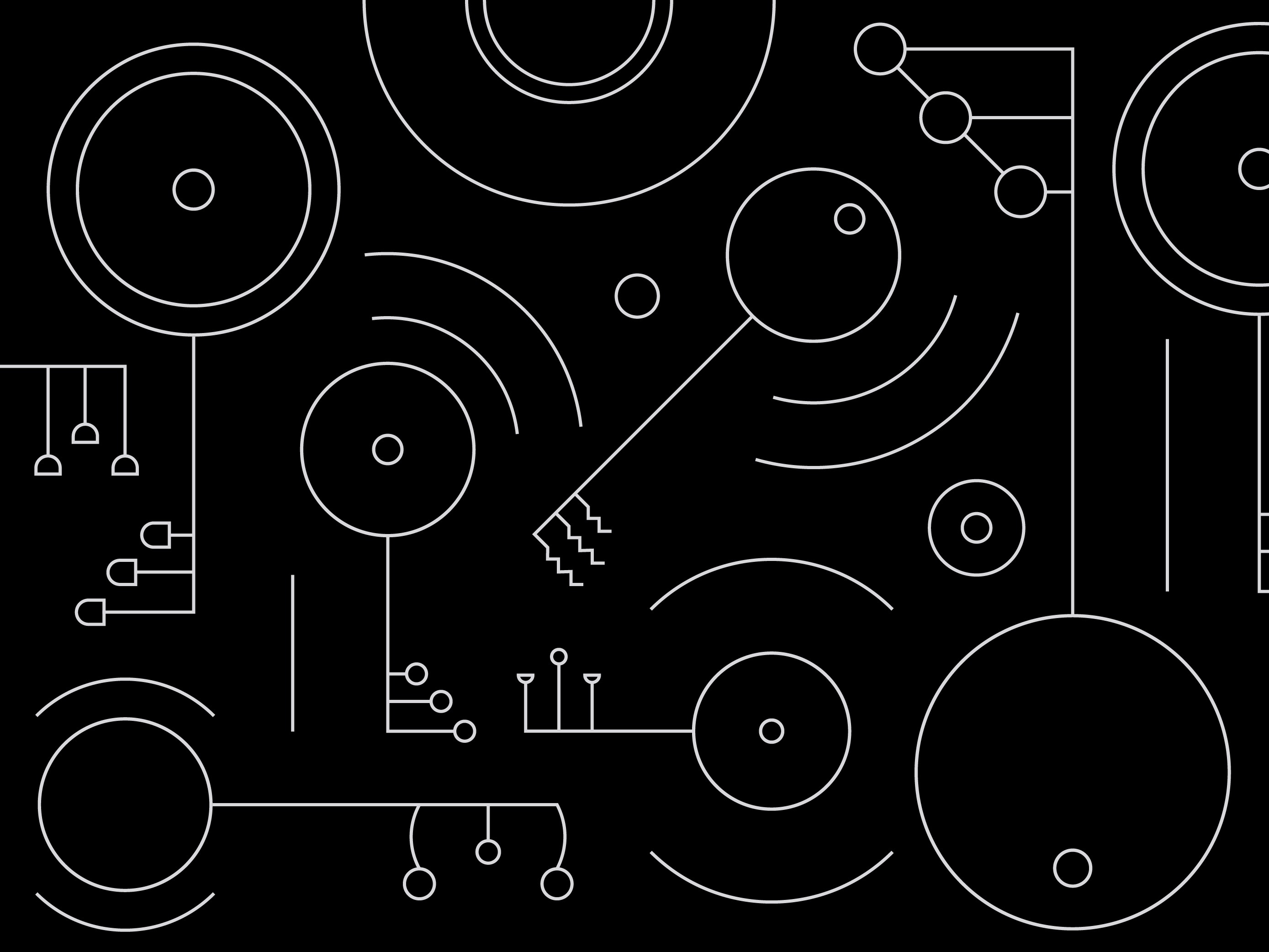 illustration of abstract keys in white on black background