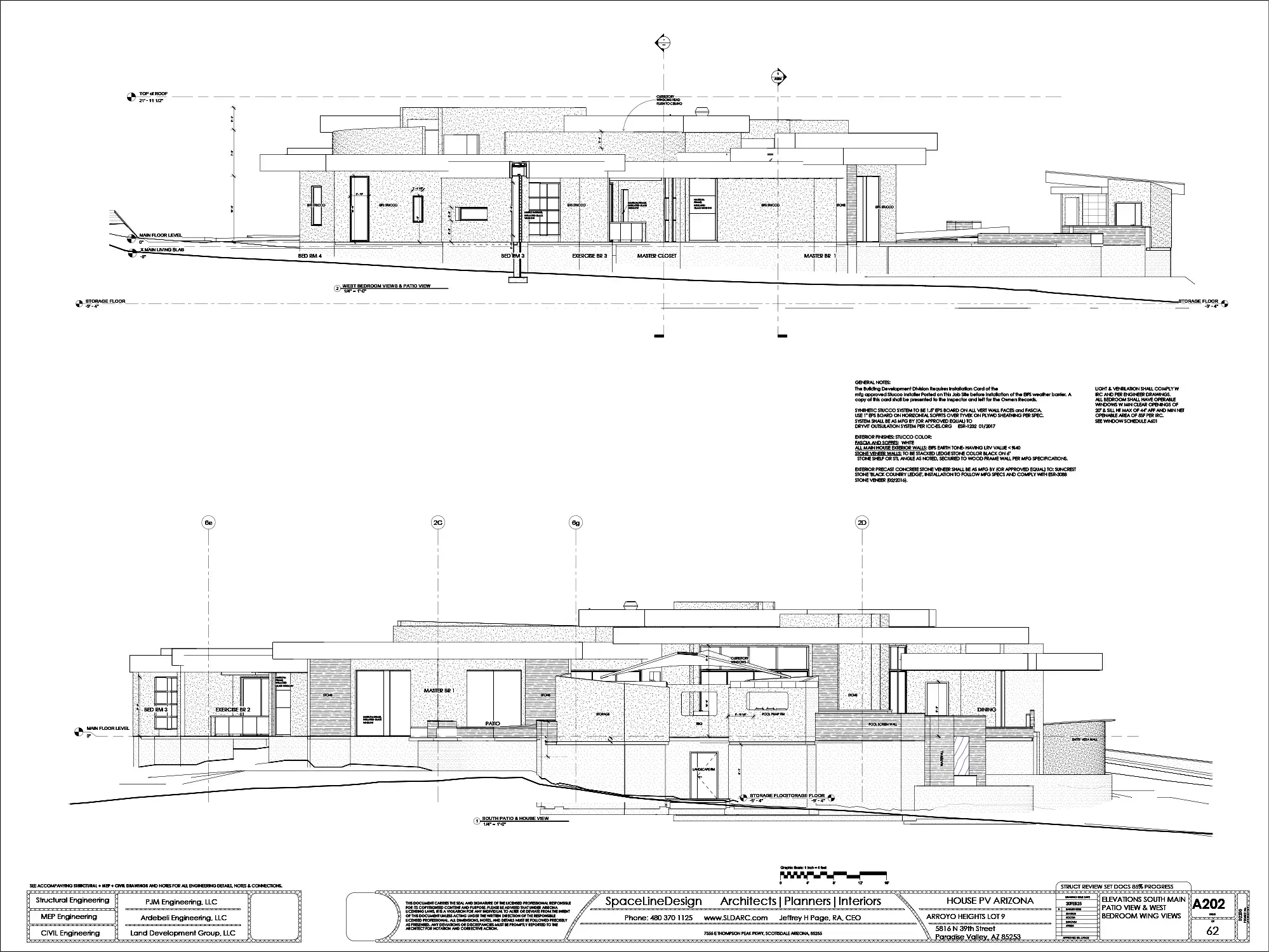 Architectural floor plan by SpaceLineDesign, featuring desert modern design.