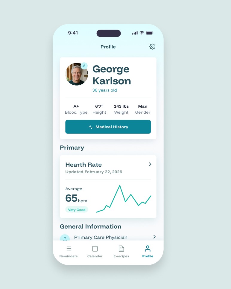 UX design for profile screen