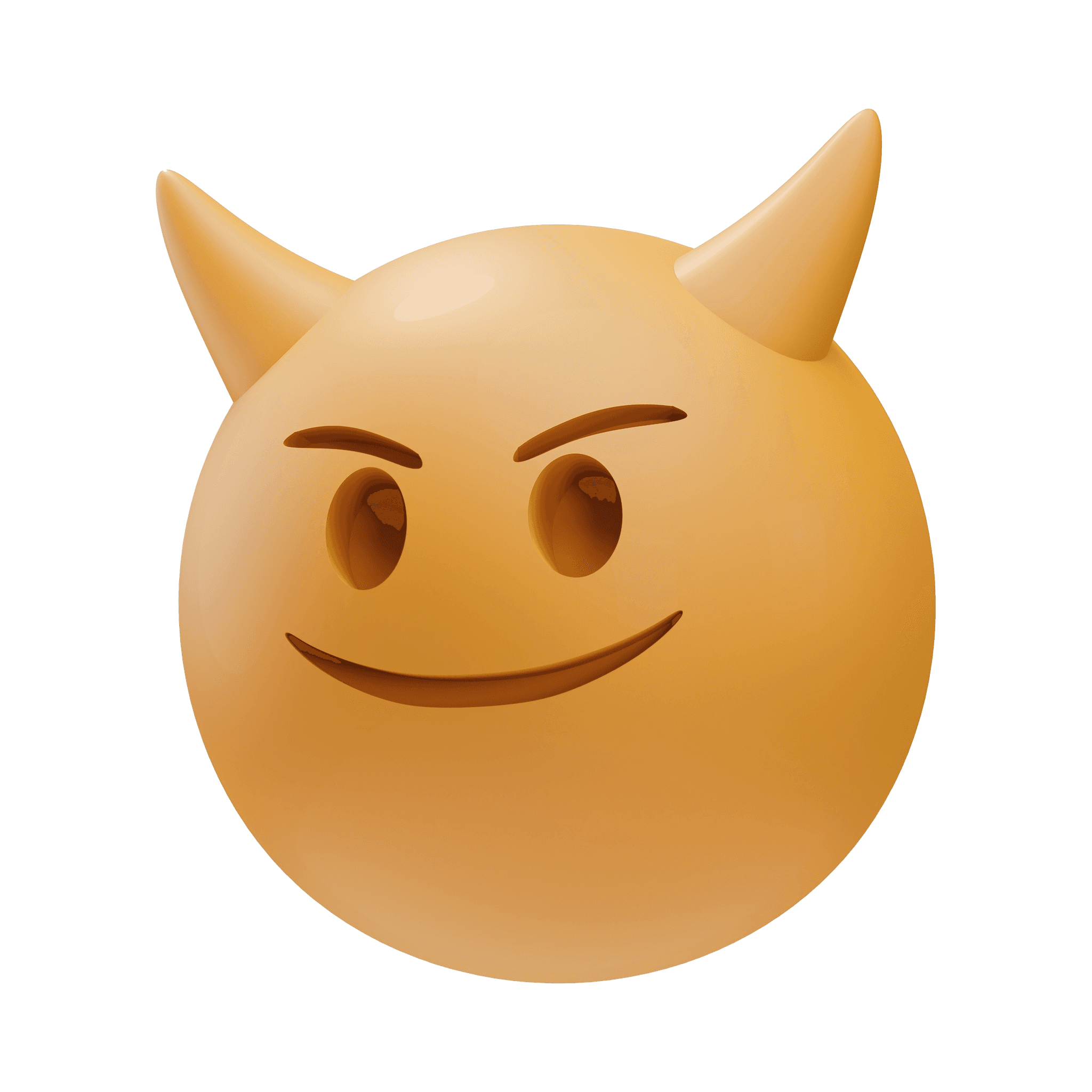 Smiling emoji with devil horns and a mischievous expression, representing playful or naughty vibes.