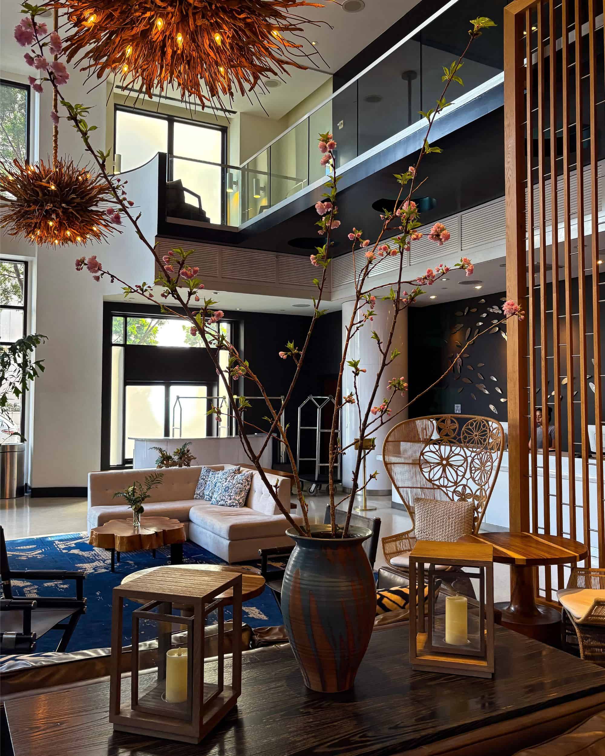 Nourish floral arrangement in boutique hotel