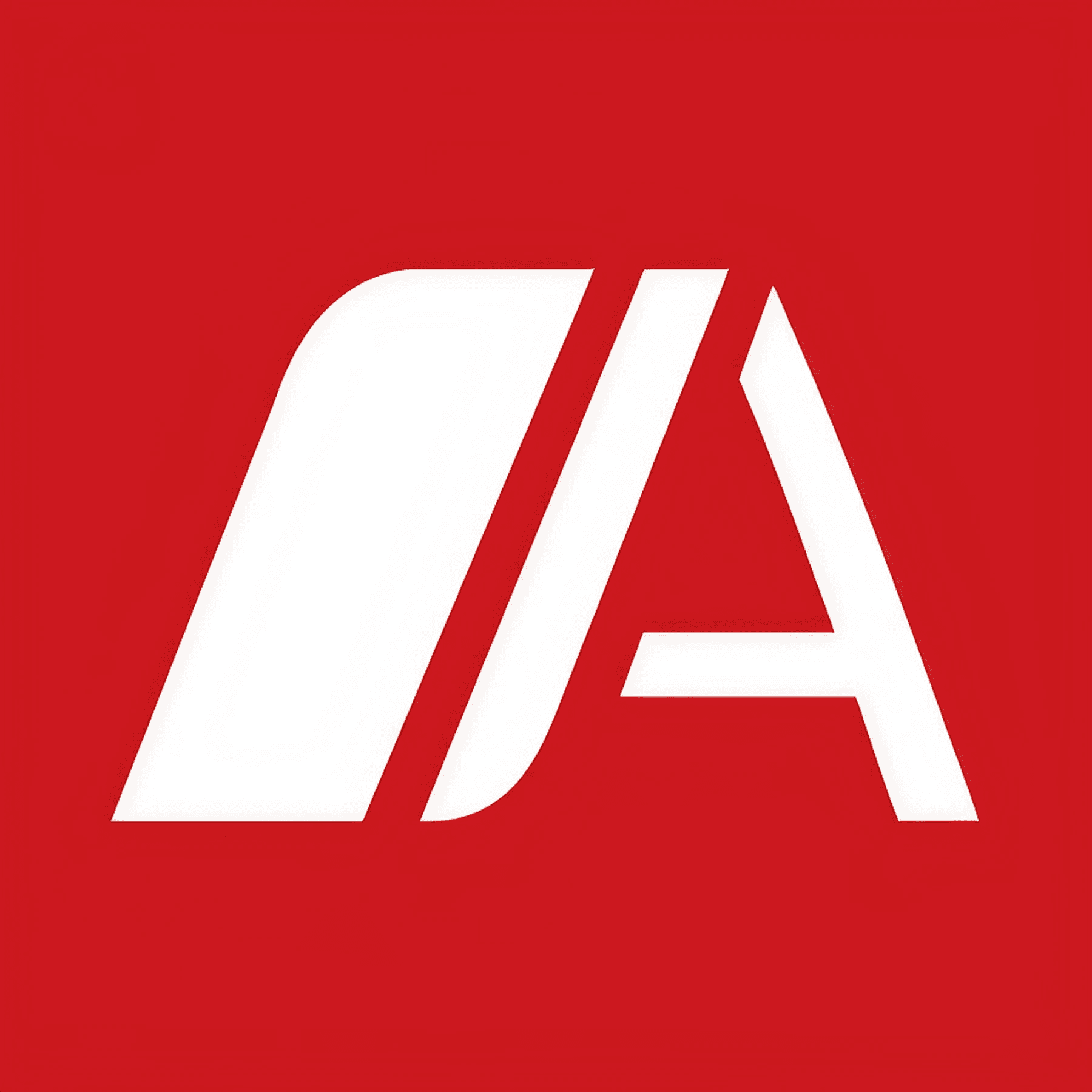 Red logo with white "A" graphic