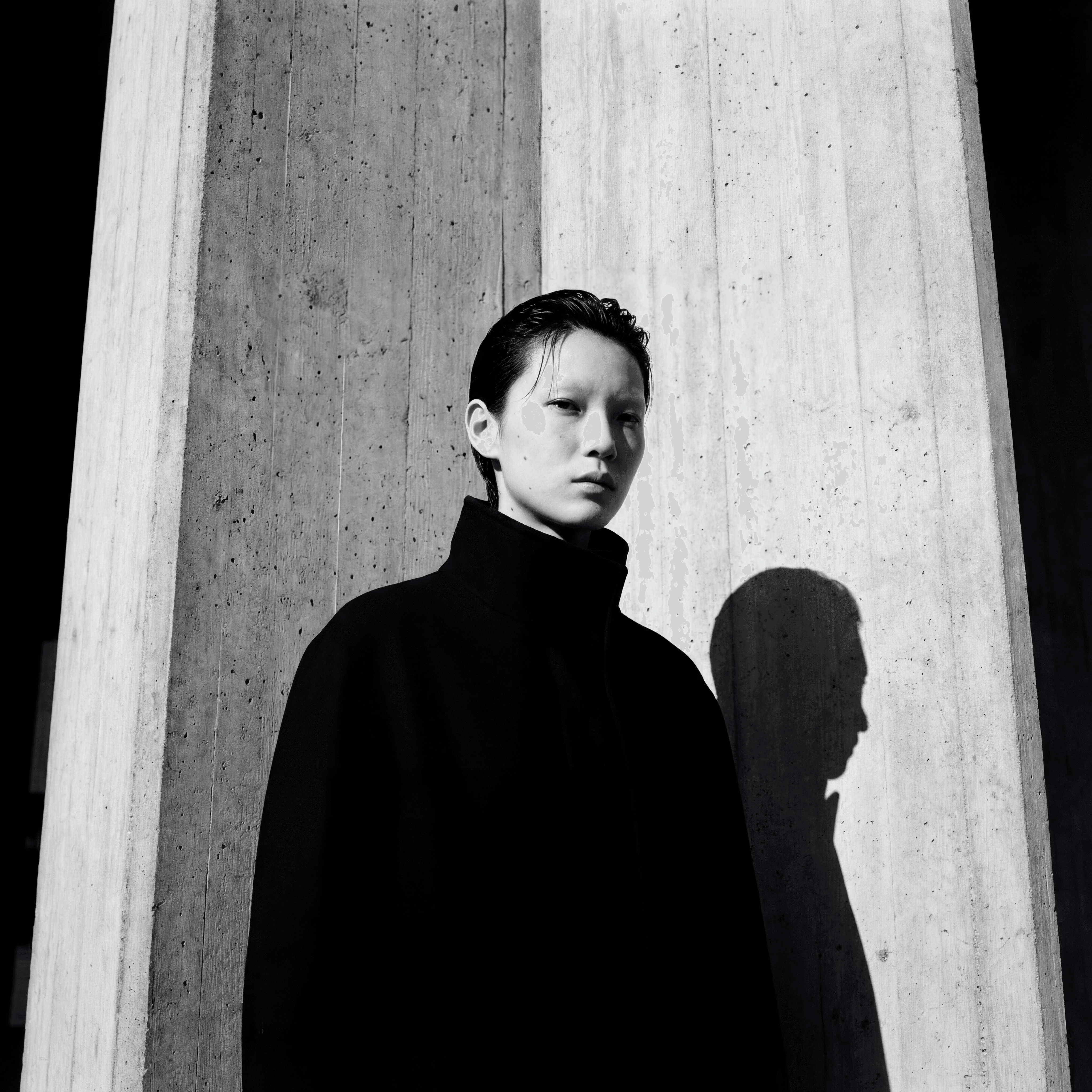 Deep black contrast and shadow play, Pierre Soulages aesthetic influence, DaVinci Resolve synthetic grading, Heavy atmosphere, Engineered by Aventi