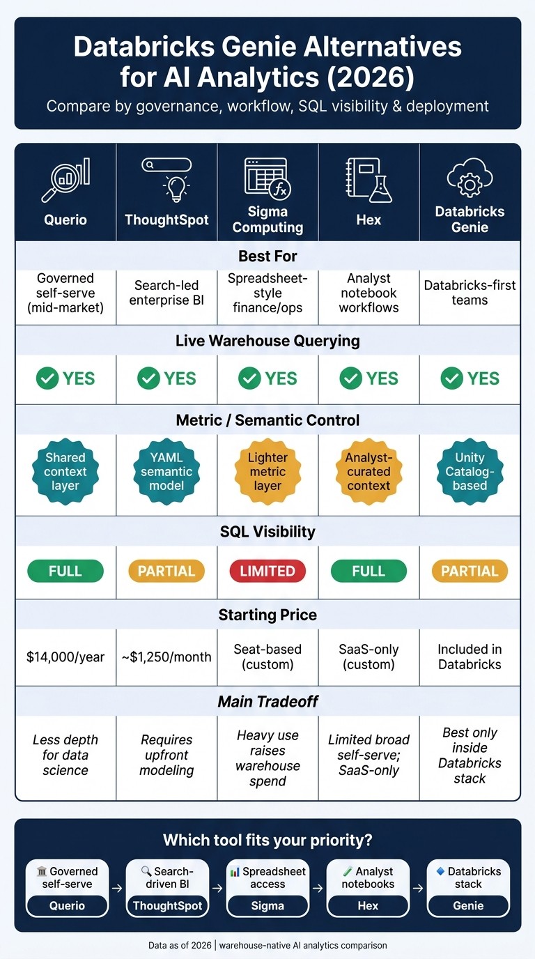 Databricks Genie Alternatives: Side-by-Side Comparison (2026)