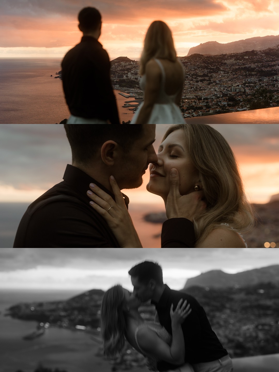 Bride and groom elopement sunset funchal madeira