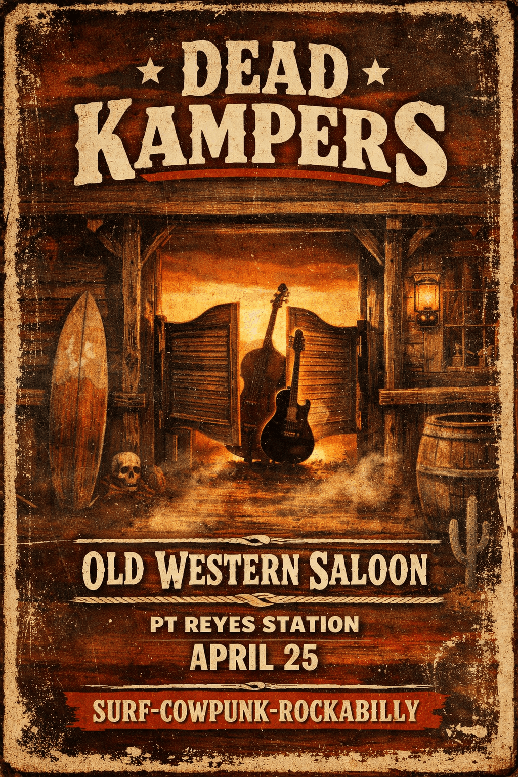 See / Hear Dead Kampers at Old Western Saloon - Point Reyes Station on April 25, 2026.