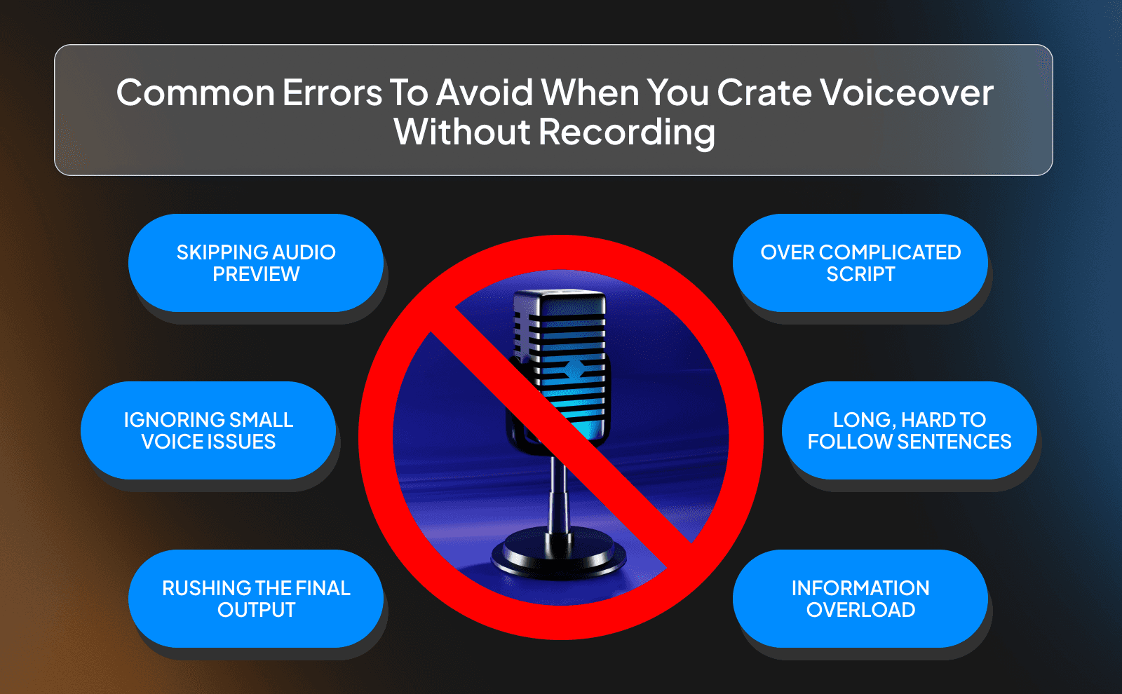 Common errors to avoid when you crate voiceover without recording