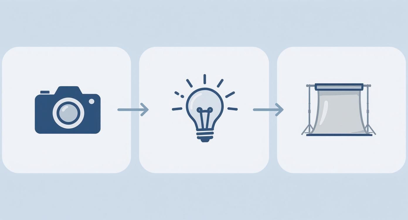 Infographic about diy product photography setup