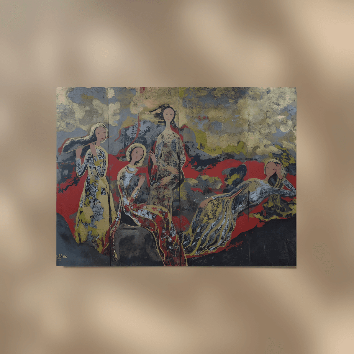 premium art poster and canvas prints, with originals available, from QART , of the artwork " In the Moon Garden "