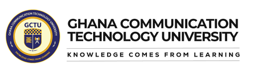 Ghana Communication Technology University logo with a circular badge and blue text.