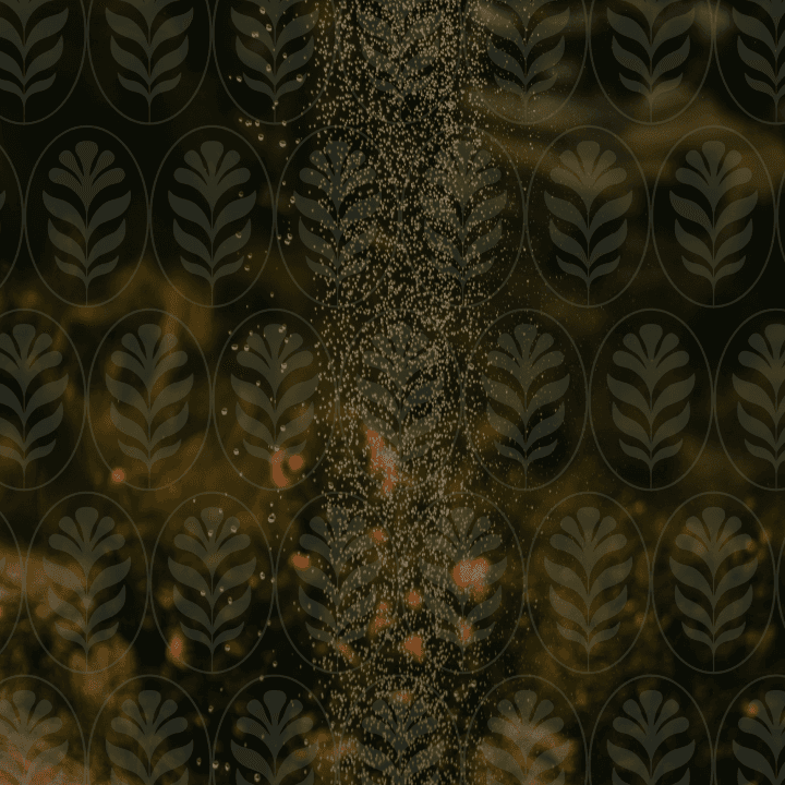 A serene image of water flowing from a rain shower with the Glow Garden Studio submark overlayed as a pattern