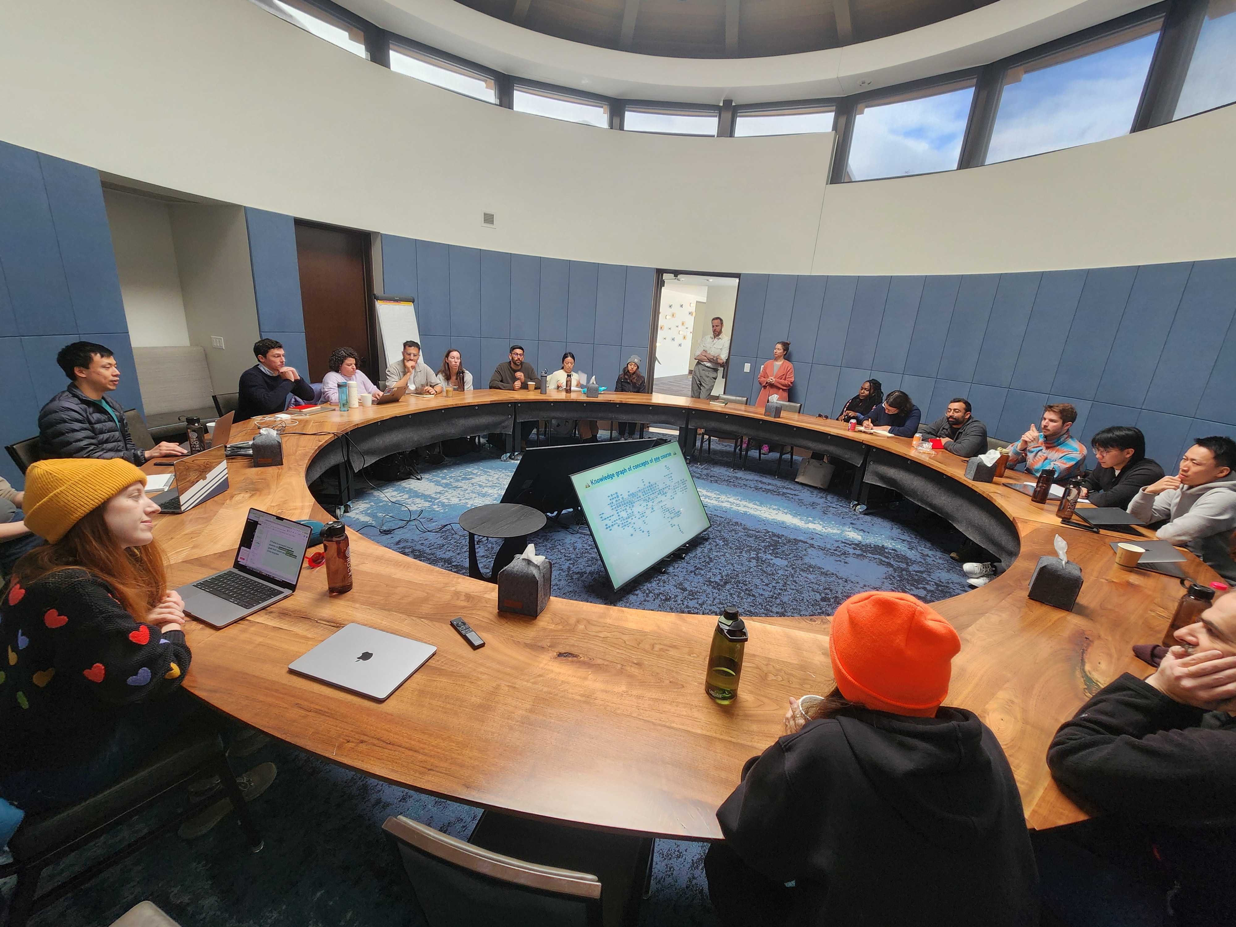 Photo of team meeting.