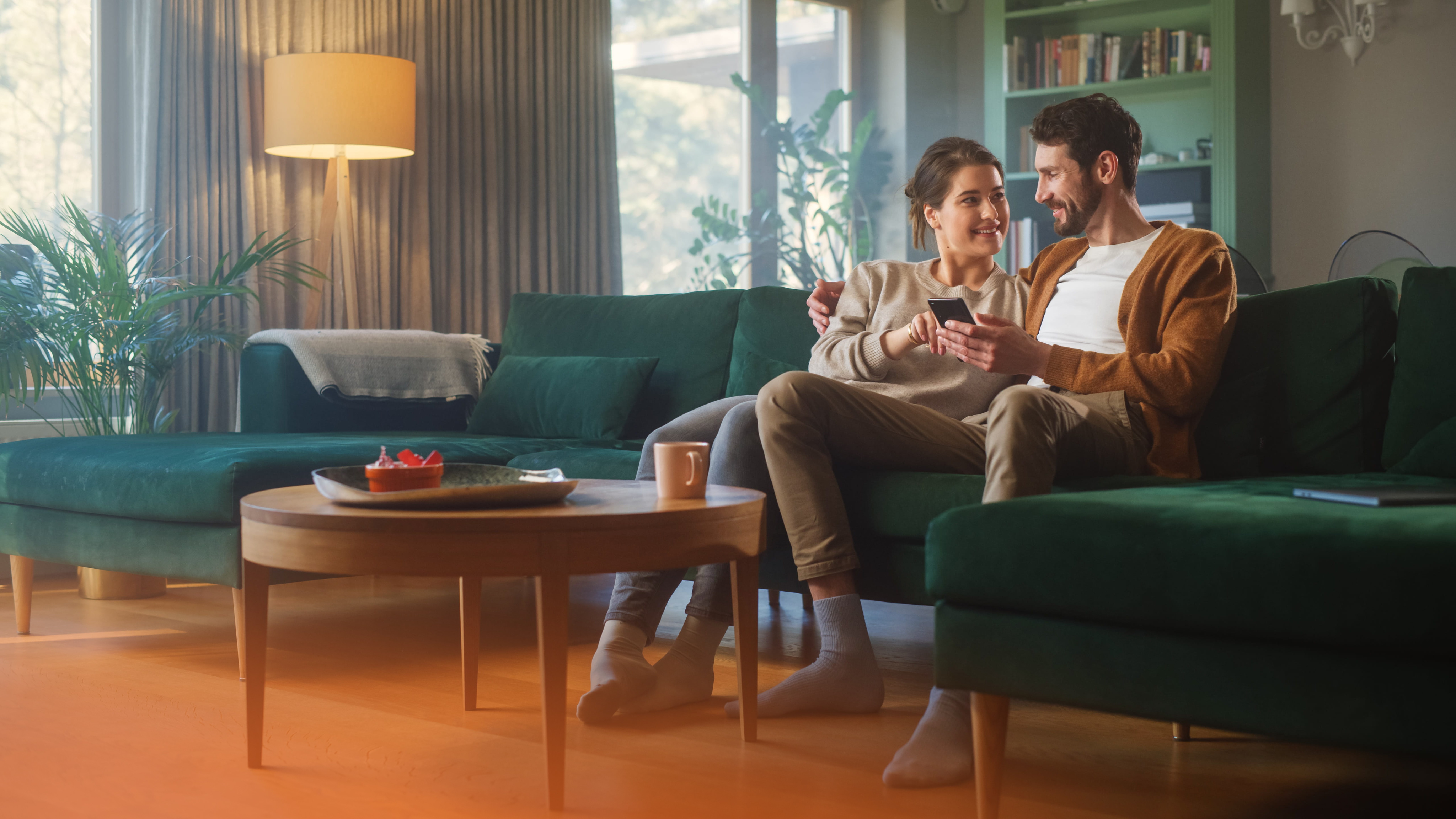 Model girl in orange coat