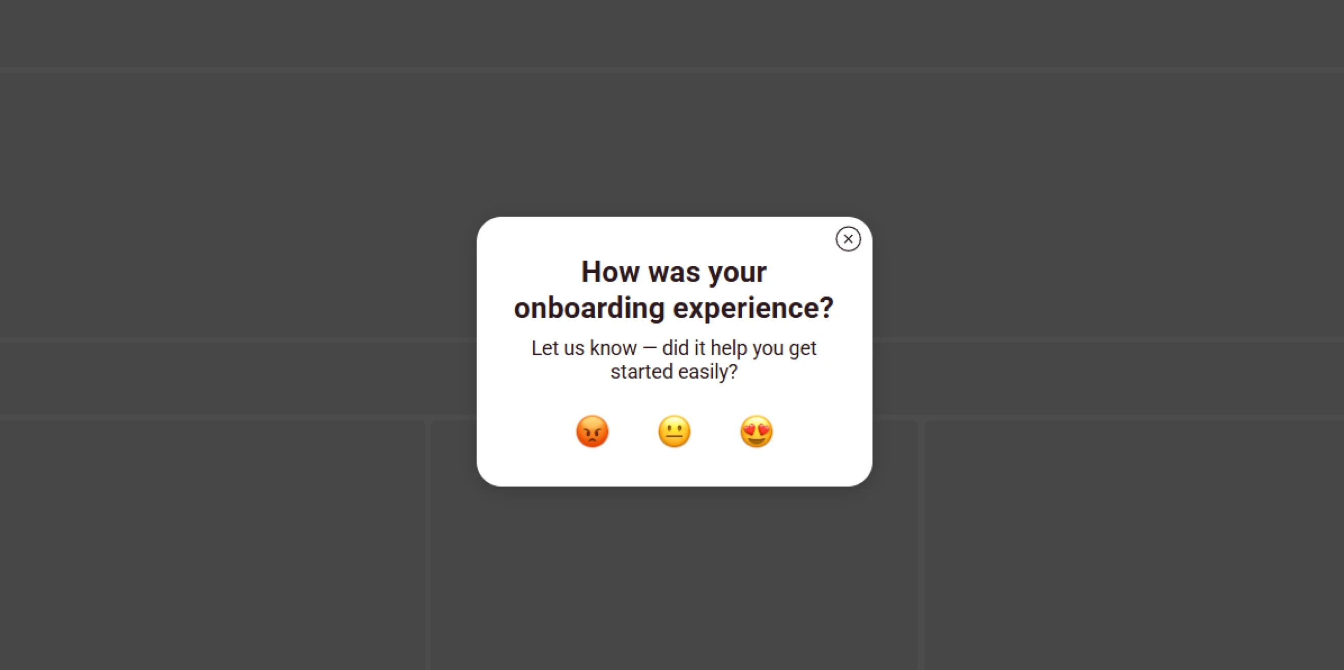 Claspo product feedback popup template.