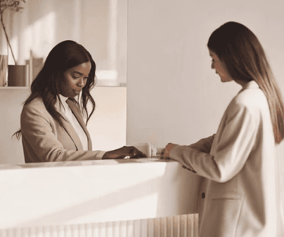 practitioner in aesthetic clinic consulting
