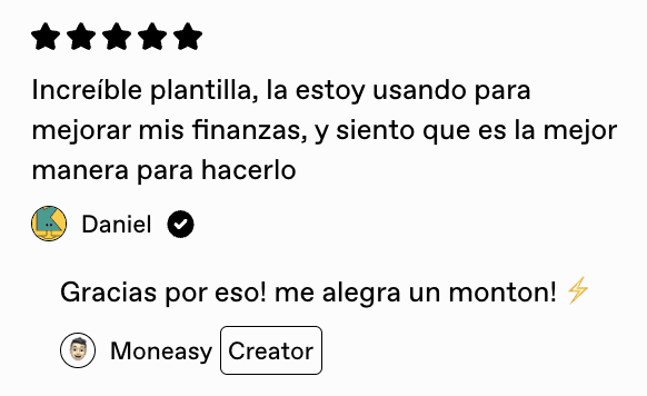 Testimonios Moneasy Gumroad