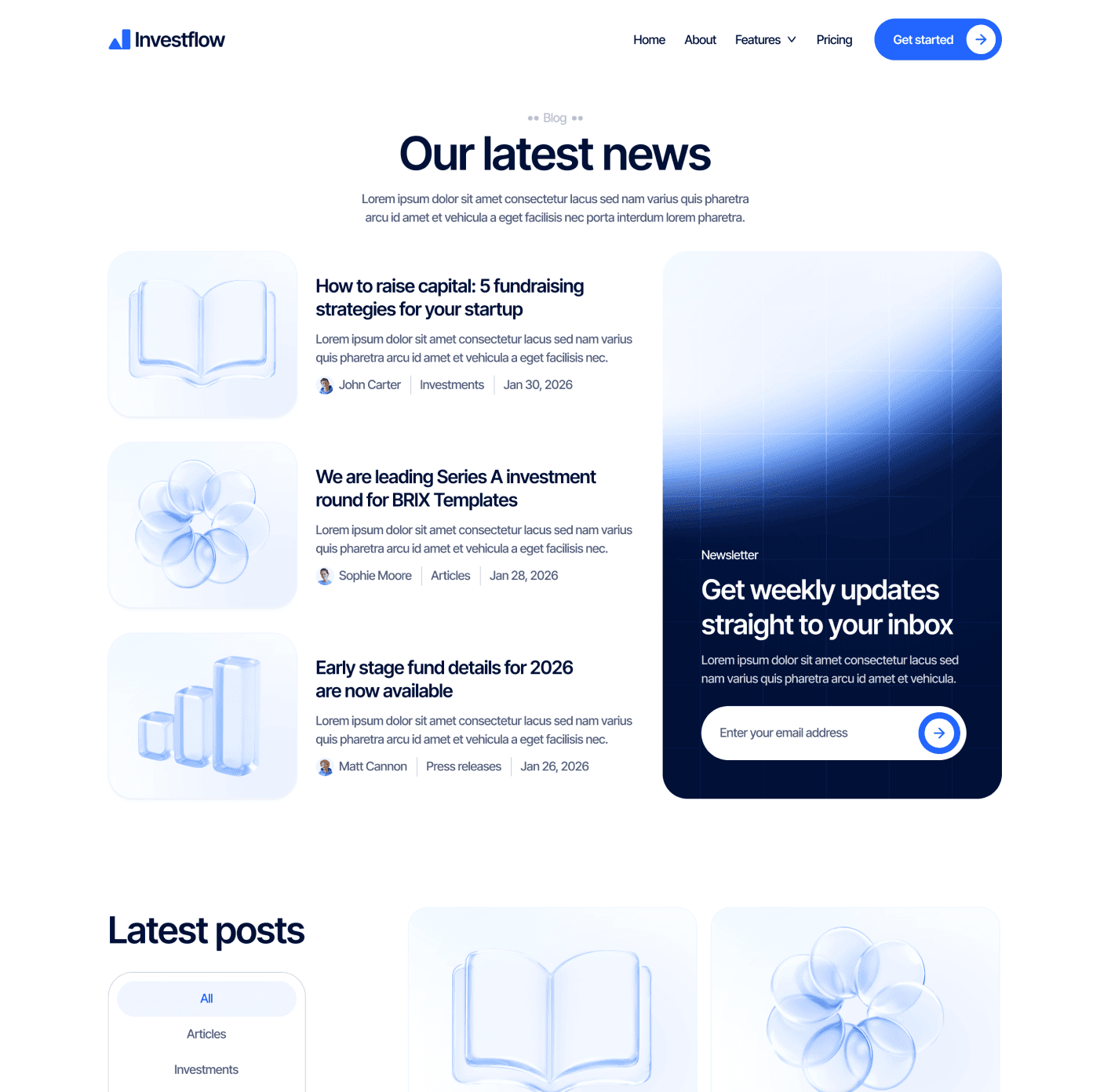 Investflow - Blog V3 Page - Investment Firm Framer Template