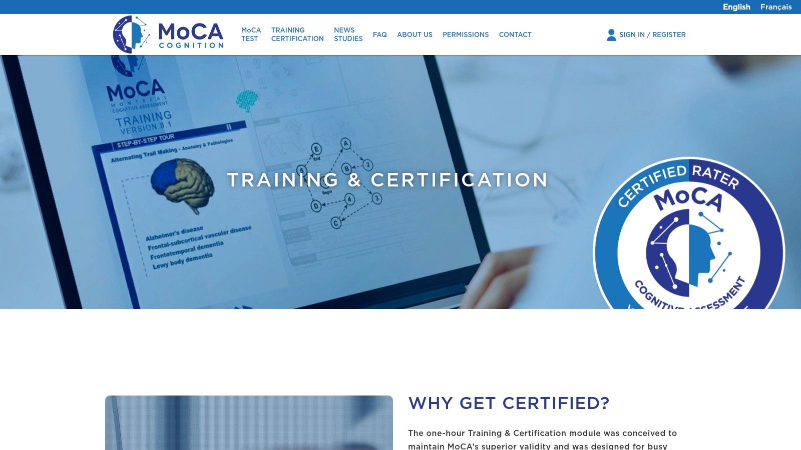 MoCA Cognition — Training & Certification